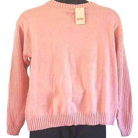 EVRI Women’s Cozy Ribbed Crewneck Sweater - Pink, Size 1X - NWOT - Picture 4 of 6